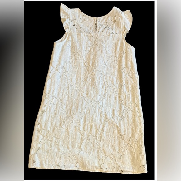 Monteau Ladies’ size L Elegant White Lace A-line Dress - Picture 2 of 9